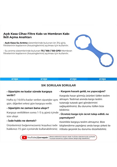 Membran Kabı Housing Ve Açık Kasa Filtre Kabı Açma Anahtarı
