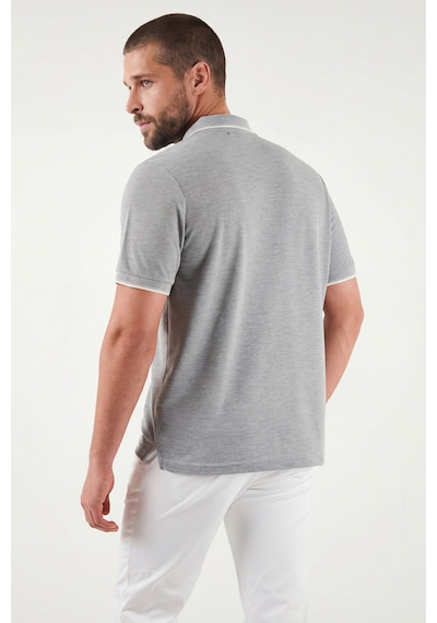 Buratti % 100 Pamuk Düğmeli Regular Fit Erkek Polo Yaka T Shirt 5902118 Gri Melanj