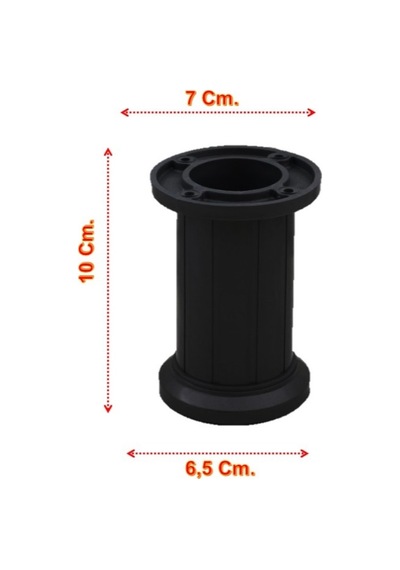 Jumbo Mobilya Ayağı 10 Cm - Koltuk, Kanepe, Dolap Ve Baza İçin, Ayarlanabilir, 4 Adet Siyah