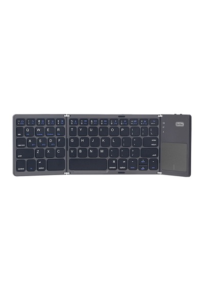 Go Des Gd-kb328 Sessiz Tuş Tasarım Touch Pad Özellikli Katlanabilir Bluetooth Kablosuz Klavye Siyah