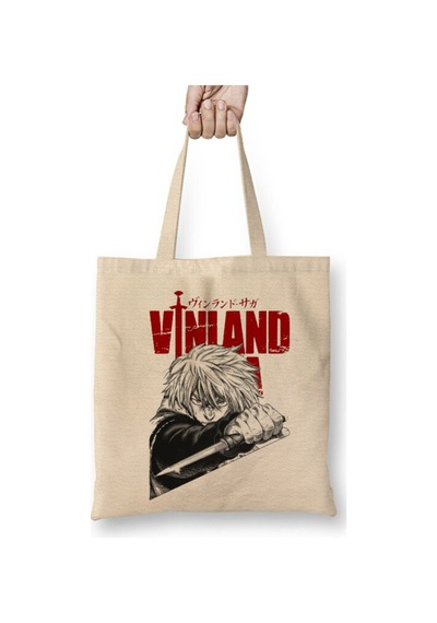 Toyaso Thorfinn Vinland Saga Beyaz Bez Çanta Uzun Saplı Alışveriş Çantası Plaj Çantası Beyaz