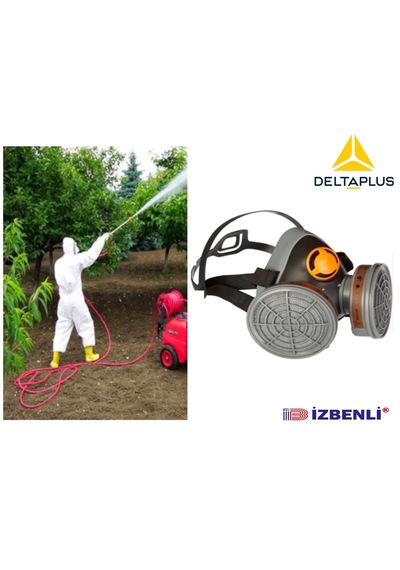 Delta Plus M6400+a2 Tarım İlaçlama İçin Yarım Yüz Gaz Maskesi Filtre İle Beraber