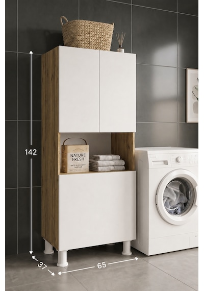 Teta Home Kirli Çamaşır Sepetli Banyo Kiler Çok Amaçlı Dolap Atlantik Çam - Beyaz Teta Home Kirli Çamaşır Sepetli Banyo Kiler Çok Amaçlı Dolap Atlantik Çam - Beyaz
