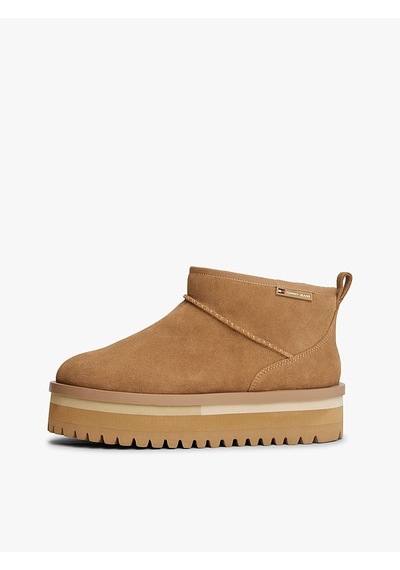 Tommy Hilfiger Tjw Flatform Snow Boot Suede Kadın Yeşil Bot - En0en02841