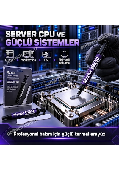 Maxtor Ctg9c 4gr 13.5 W/mk Yüksek Performanslı Termal Macun, Cpu Gpu İşlemci Ekran Kartı İçin, Intel Amd Ryzen Nvıdıa Uyumlu Thermal Grease, Spatula Ve Temizleme Mendilli