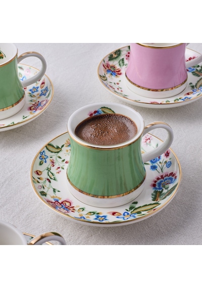 Sandro Moreno 1898 Otantik Double 12 Parça 6 Kişilik Kahve Fincan Takımı 120 Ml Çok Renkli