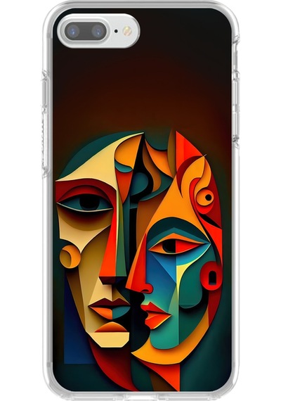 Apple Uyumlu iPhone 7 Plus Şeffaf Kılıf Tablo 6 Tasarımlı