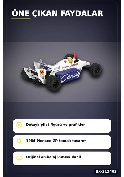 Diecast 1/64 Formula 1 Toleman Tg184 Senna 1984 Monaco Podyum Model Araba Bx-313403