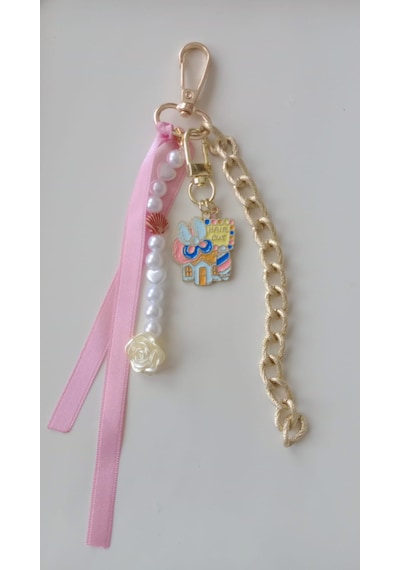 Wisheratelier Pembe Kurdela Detaylı Çanta Charmı-anahtarlık Çok Renkli