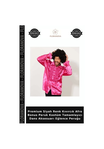 Premium Siyah Renk Kıvırcık Afro Bonus Peruk Kostüm Tamamlayıcı Dans Aksesuarı Eğlence Peruğu