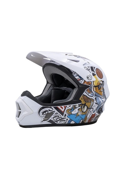 Raptor Gravıty Toxıc Mind Full Face Freeride Bisiklet Motosiklet Kaskı Medium Beden Beyaz Renk