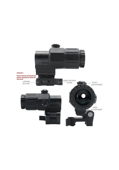 Nikula Magnifier 5x Yakınlaştırmalı Dürbün - 22mm Ray Uyumlu, Katlanır Yaylı Ayaklı Çok Renkli