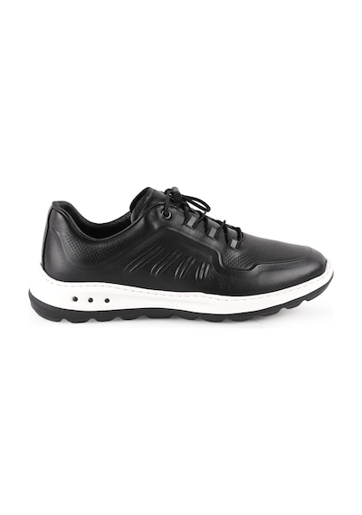 Lbr H1133 Antik Deri Erkek Sneaker - Eva Tabanlı Bağcıklı Günlük Spor Ayakkabı Siyah