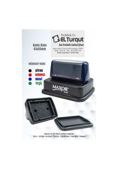 Maxor Kaşe K-58 İsim-ünvan Kaşesi 1 Adet