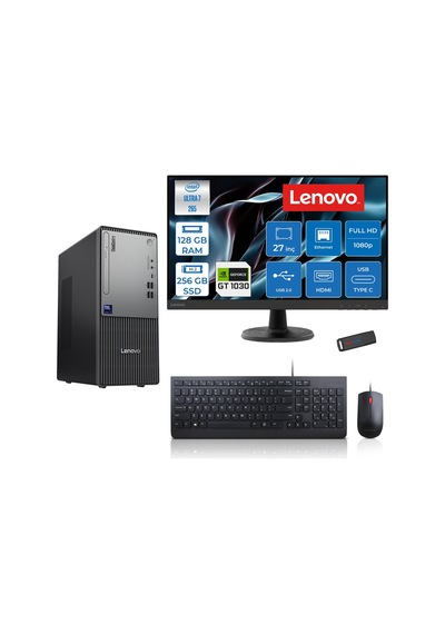 Lenovo ThinkCentre Neo 50T Gen 6 2713BD007WTR21F36 Ultra 7 265 128 GB 256 GB SSD GT1030 27" Free Dos Masaüstü Bilgisayar + USB Bellek