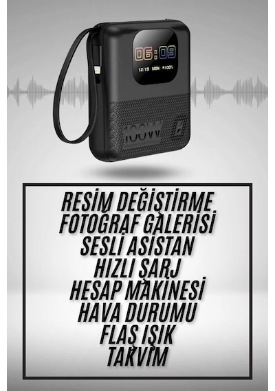 Akıllı Powerbank 10.000 Mah 4 Çıkışlı Taşınabilir Dijital Göstergeli Çok Renkli