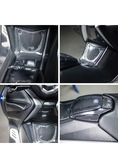 Yamaha Tmax 530 Dx 2017-2020 İle Uyumlu Kaydırmaz 6d Karbon 15 Parça Tank Pad Seti Gc63 KARBON