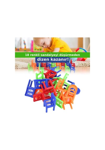 Chair Stack Eğitici Oyuncak Sandalye Denge Oyunu - Eğitici Denge Oyunu