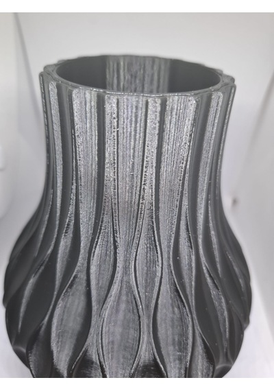 Dalga Desenli Vazo -20 Cm Siyah
