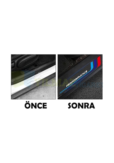 Bmw M Logo Performance Arma Karbon Kapı Eşiği Oto Sticker 4 Parça