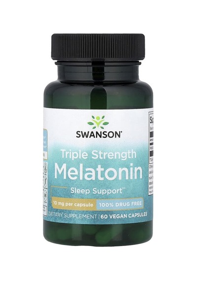 Swanson Vitamins, Melatonin, Triple Strength, 10 Mg, 60 Capsules