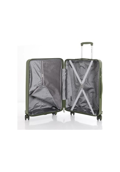 Mçs Bavul Büyük Ve Orta 2li Set Kırılmaz Silikon Valiz V374 Haki Haki