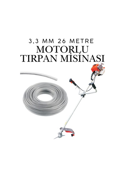 Klc Motorlu Tırpan Misinası Çelik Telli Yuvarlak 3.5 Mm 23 Metre Çim Ot Biçme Teli Güçlü Profesyonel