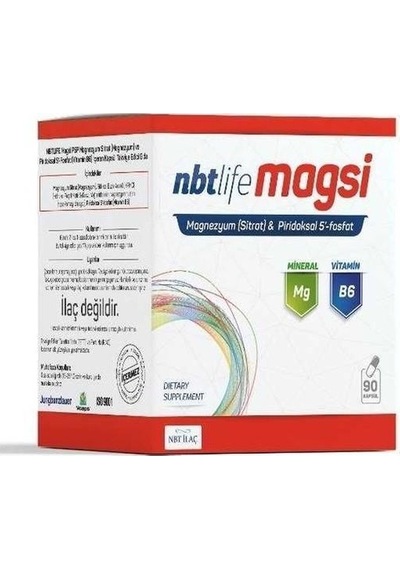 Nbt Life Magsi Magnezyum Sitrat Piridoksal 5 Fosfat 90 Kapsül