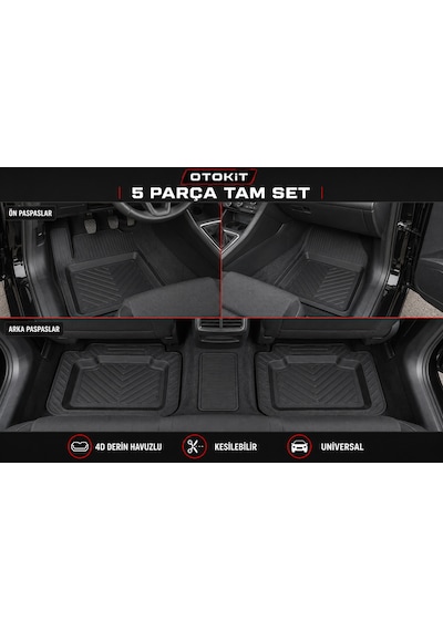Renault Kango 1998 - 2021 Uyumlu Havuzlu Siyah 4d Vortex Oto Paspas