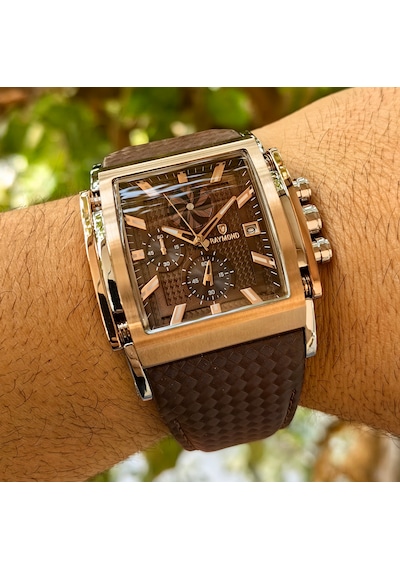 Raymond Kahverengi Erkek Kol Saati Gümüş - Rose Gold