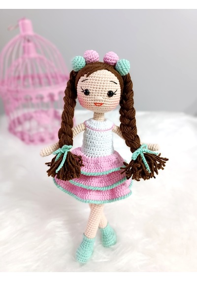 Pembe Liva Bebek Amigurumi Örgü Oyuncak