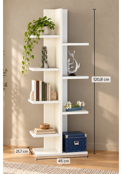 Nord Kitaplık Ve Çiçek Standı 45 X 120,8 X 21,7 Cm - Beyaz