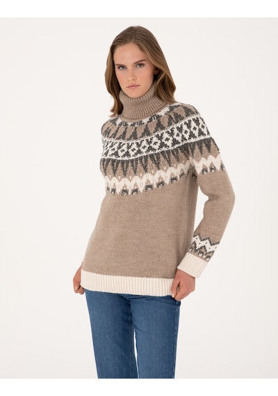Pierre Cardin Kadın Vizon Kazak /triko 50315942-vr052 Vizon