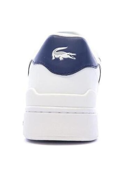 Lacoste T-clip Leather Mens Sneaker Hakiki Deri Günlük Spor Ayakkabı Beyaz Mavi Beyaz