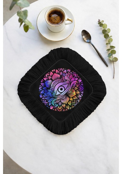 Spiritüel Lotus Göz Saçaklı Dekoratif Kumaş Peçete - Etnik Enerjik Siyah Bardak Altlığı Mendil Soft Ayışığı Şampanya Spiritüel Lotus Göz Saçaklı Dekoratif Kumaş Peçete - Etnik Enerjik Siyah Bardak Altlığı Mendil Soft Ayışığı Şampanya