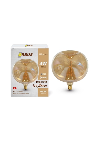 Dekoratif Led Ampul Amber 4w 320lm Apa190