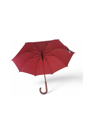 Bordo Baston Şemsiye Orjinal Ahşap Sap Lüx Şemsiye Bordo