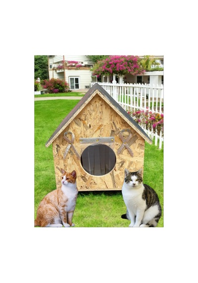 Kedi Yuvası Kedi Evi Kedi Barınağı 2 Kedilik Su Ve Isı Yalıtımlı 40x45x45cm