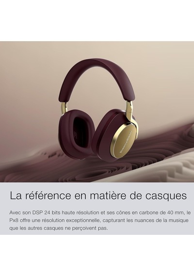 Ayrex Px8 Kablosuz Kulak Üstü Kulaklık, Bluetooth Ve Gürültü Önleyici, Royal Burgundy