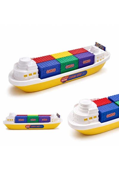 50 Cm Cargo Boat Konteyner Gemisi Suda Yüzen Büyük Oyuncak Gemi Renkli Konteynerli 001
