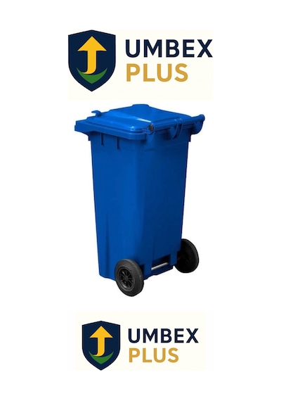 Umbex Tıbbı Atık Plastik Çöp Konteyneri 120 Litre Konteyner - A Isıya Karşı Dayanıklı- Mavi