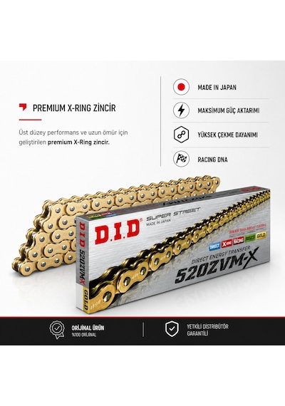 Dıd Suzuki Sv 650 2016-2020 520-112 Zvmx Zincir Gold Renk
