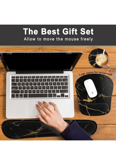 Tr Klavye Bilek Desteği Hafızalı Köpük Ergonomik Mouse Pad Bilgisayar Bilek Destek Seti İle Ev, Ofis İçin Kaymaz K