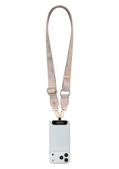 Guess Lisanslı 4g Desen Ve Metal Logolu Çapraz Vücut Telefon Askı Kayışı 150cm Pembe Pembe