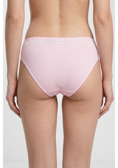 Mataş Kadın 6'lı Paket Dantel Detaylı Pamuklu Bikini Külot Esnek İz Yapmaz Yumuşak İç Çamaşırı Pembe