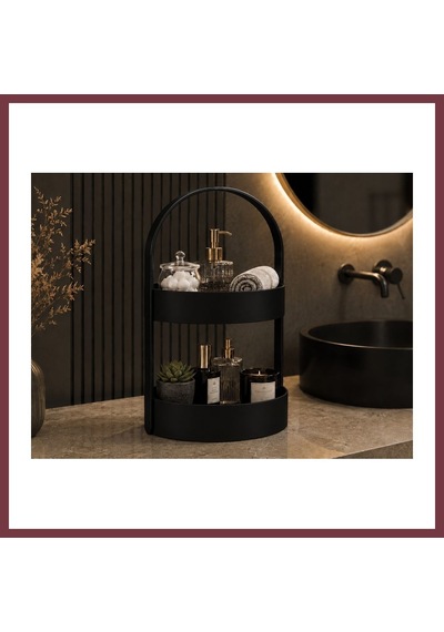 Storeşahin 3d Baskı İki Katlı Banyo Düzenleyici - Taşınabilir Organizer Ve Saklama Standı-siyah Shn0720