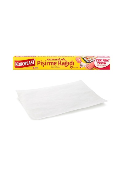 Koroplast Hazır Kesilmiş Pişirme Kağıdı 16 Adet 42x37 Cm, Helal Sertifikalı Bpa İçermez, Fırında Tavuk, Et, T Diğer