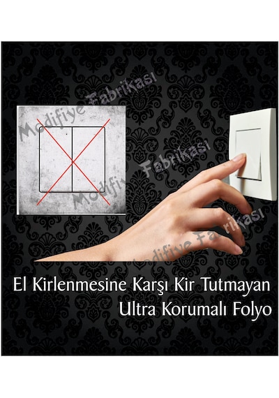 Dekoratif Priz Kaplama Folyosu - Uv Baskılı- Tüm Tekli Anahtar M4 Çok Renkli