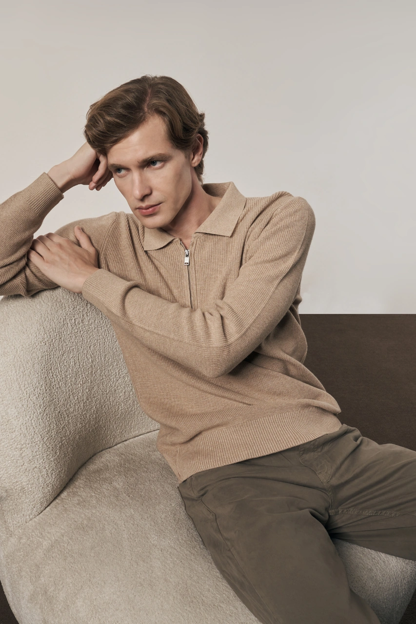 İmza Koyu Bej Fermuarlı Polo Yaka Uzun Kol Cepsiz Comfort Fit Casual Pamuklu Triko Kazak 1012255202 Açık Bej İmza Koyu Bej Fermuarlı Polo Yaka Uzun Kol Cepsiz Comfort Fit Casual Pamuklu Triko Kazak 1012255202 Açık Bej