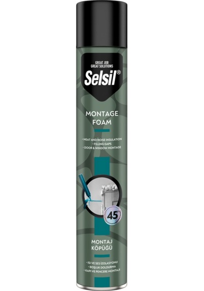 Selsil Pu Montaj Köpük 750ml-845 Gr Manuel 16lı Turkuaz Dizayn